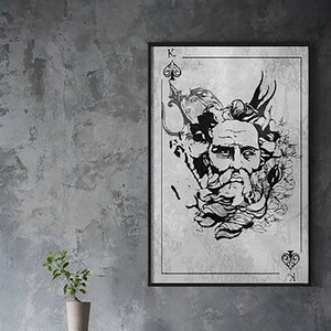 Koning van Schoppen Poseidon Griekse Mythologie Speelkaart