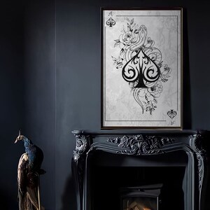 As de pique mythologie grecque carte à jouer décor mural, dieux grecs cadeau de décoration, art mural rustique, cadeau mythologique, peinture sur planche de bois
