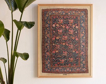 Anisa, Vintage Wall Carpet on Wood, Wall Decor, Boho Wall Decor, Rustic Home Decor, Wood Wall Art, Housewarming Gift, Digital Prints