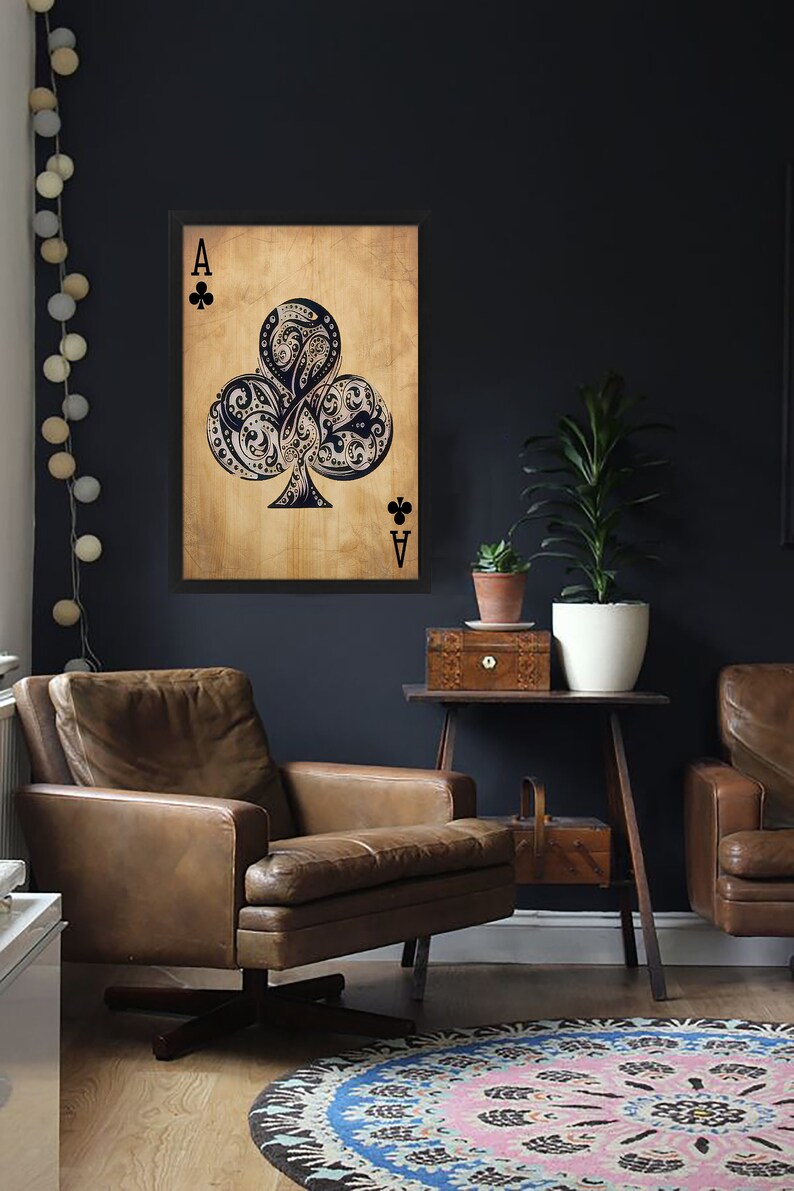 Ace of Spades, Game Room Decor, Framed Wall Art, Wall Decor, Wood Wall