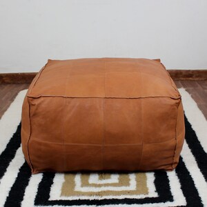 Leather ottoman etsy discount