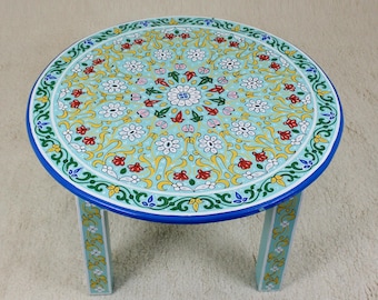 Moroccan dining table for living room, round coffee table, small coffee table, morocco Tea Table, boho Style Table, morocco Furniture, gift!
