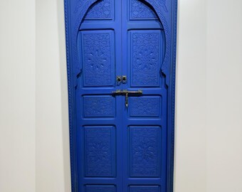 Moroccan blue door, fall door decor, moroccan door, door decor, fall door decor, vintage decor, door knocker, wall decor, door decor gift