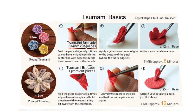 Hanashigoto Flower Japanese craft Tsumami -Crafts Brooch DIY KIT Kanzashi Kit