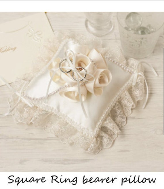 Ring Bearer Pillow Square Ring Bearer Pillow Ivory Diy Etsy