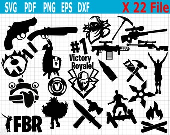 fortnite x22 bundle 4 svg pdf png eps dxf - fortnite x22