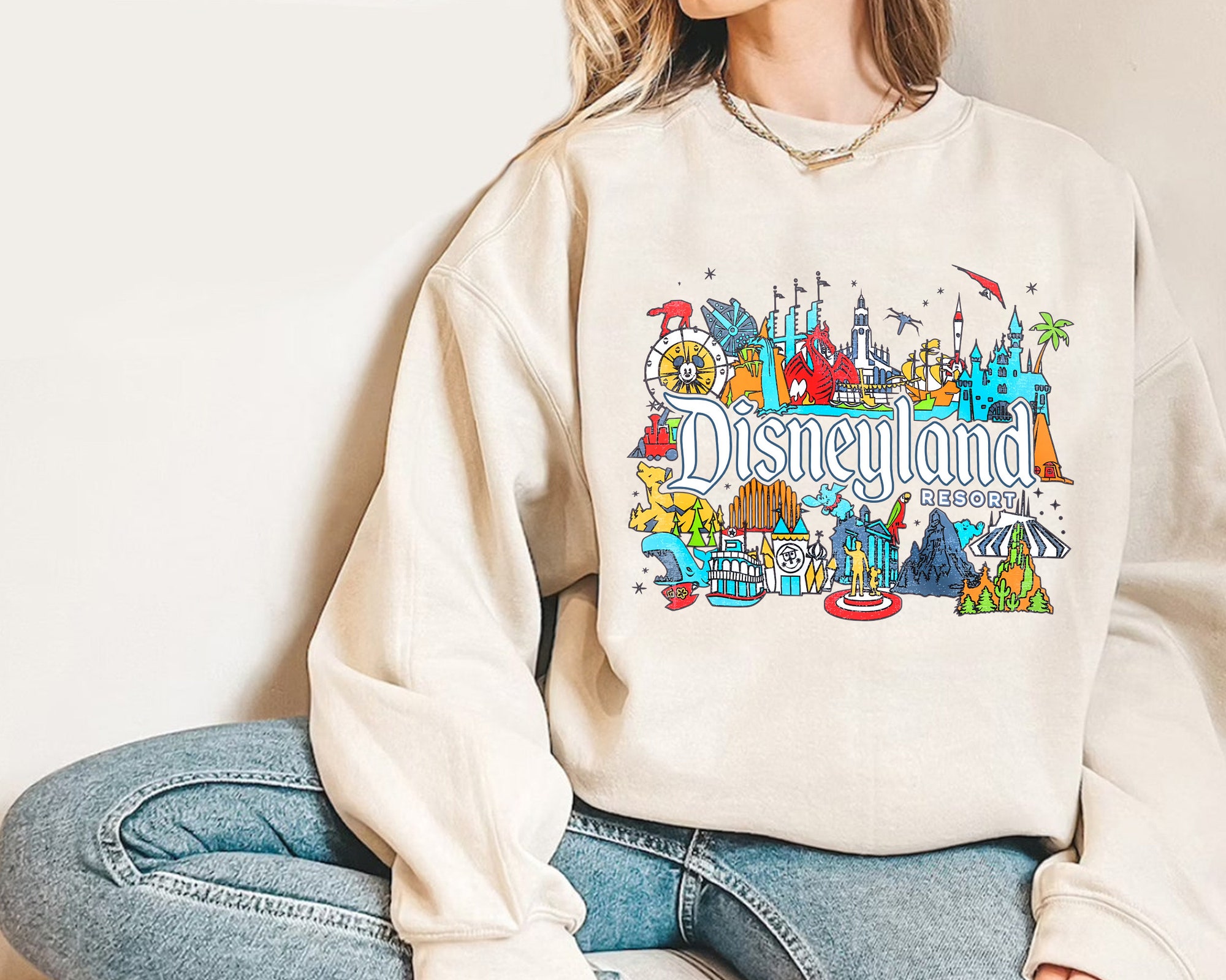 Discover Disneyland Resort Sweatshirt, Disney World Map Sweatshirt