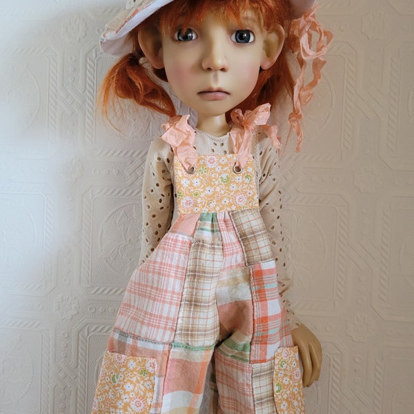 Plaid Patchwork Romper set.Set can be made as a penifore ensemble. Made to order for many doll sizes.