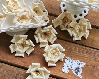 Sola Wood Flowers, Ivory Magonlia Wood Flower, DIY Centerpieces and Bouquets, Set of 12 Sola Wood Flowers