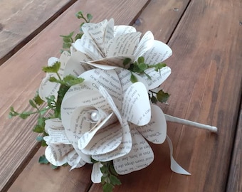 Book Rose Bridal Bouquet, Book Flower Bouquet, Wedding Bouquet, Literary Wedding, Paper Flower Bouquet, Storybook Wedding, Bookworm Bouquet