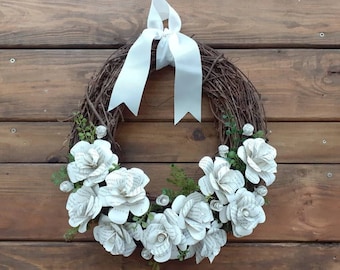 Book Page Rose Grapevine Wreath: Literary Home Decor