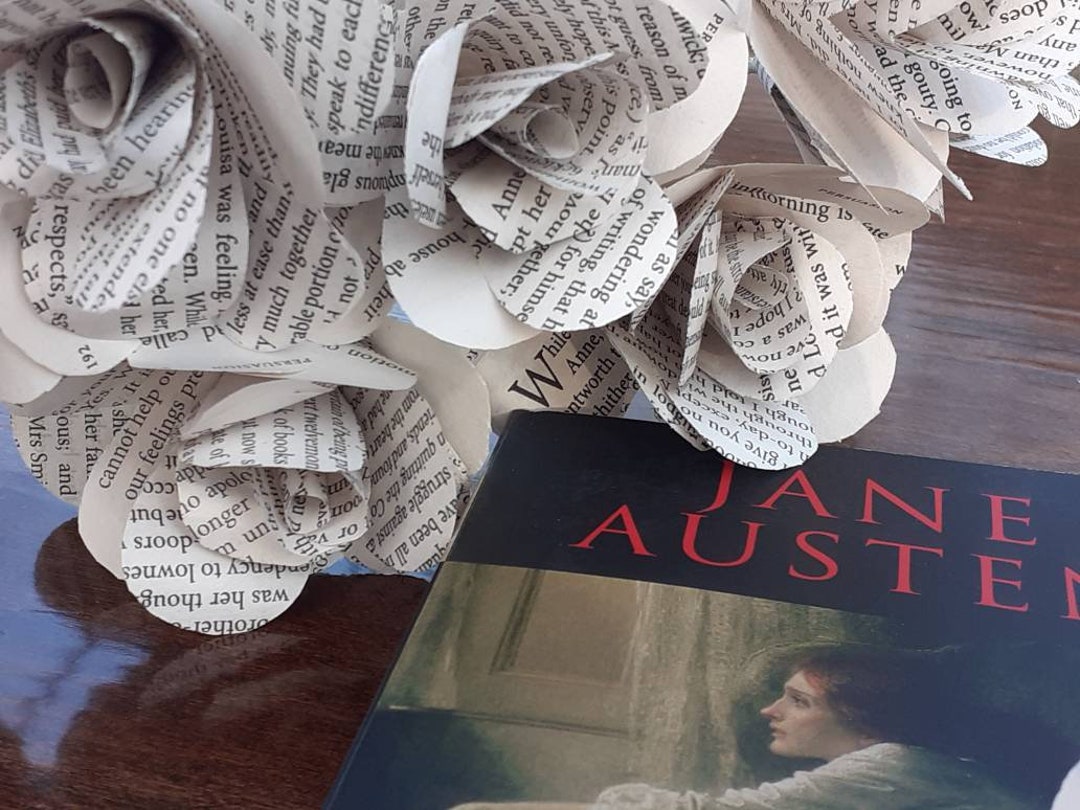 Jane Austin Roses Jane Austen Livre Roses Persuasion Book Page Flowers Cadeau - Etsy France