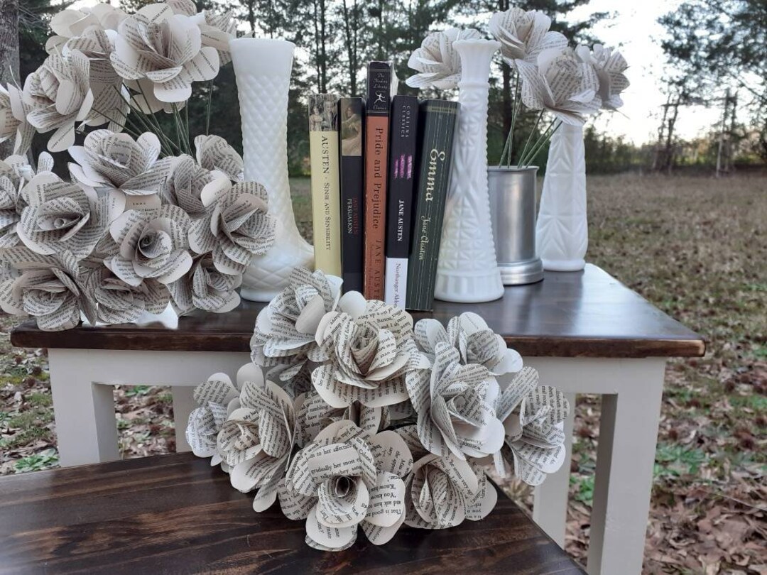 Jane Austen Book Page Roses, Assortment of Jane Austen's Classics ...