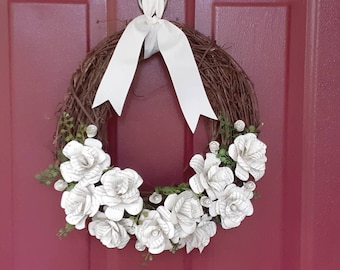 Book Page Rose Grapevine Wreath: Literary Home Decor