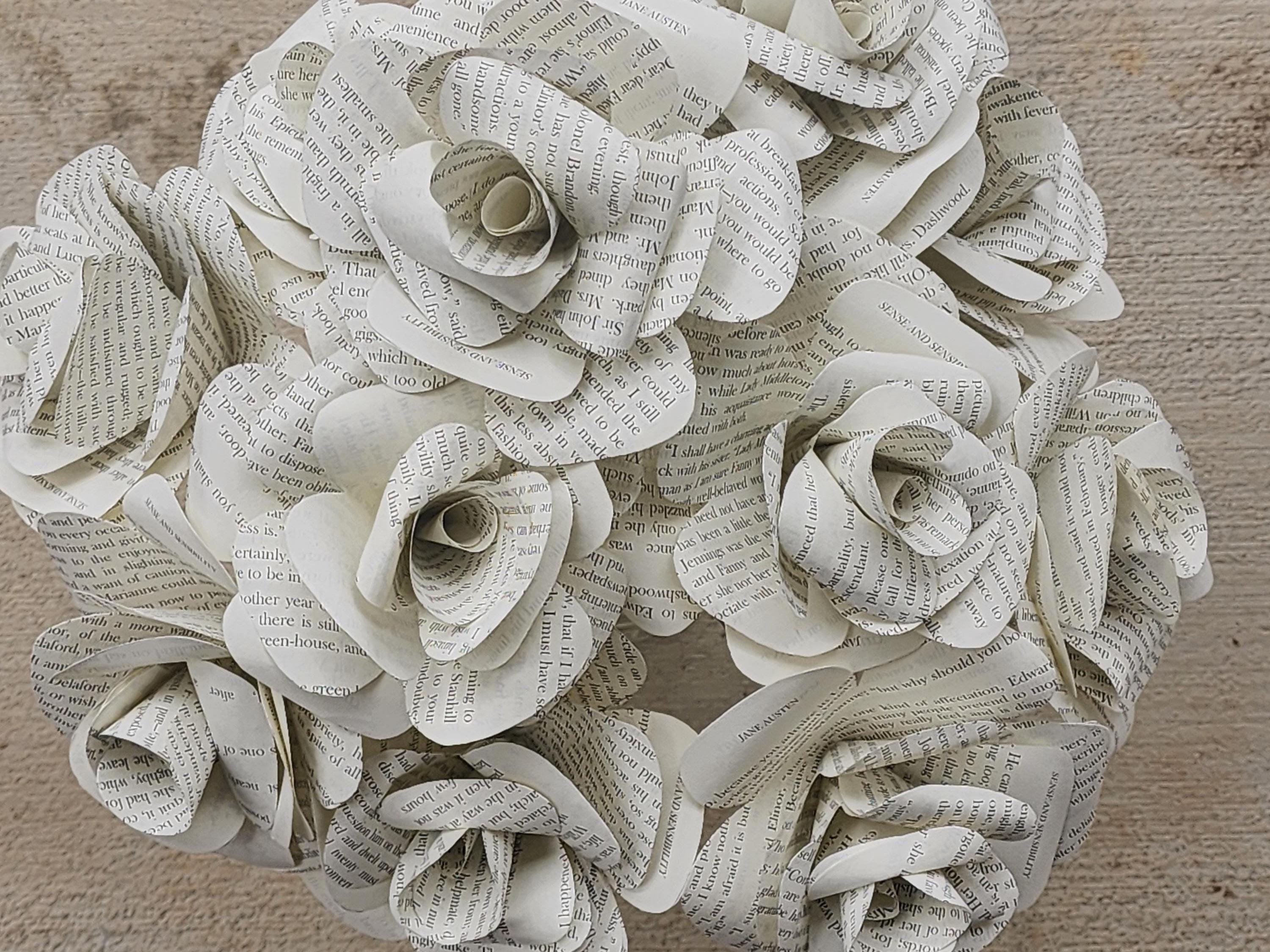 Jane Austin Roses Jane Austen Pride and Prejudice Book Roses, Book Page Flowers, Handmade ...
