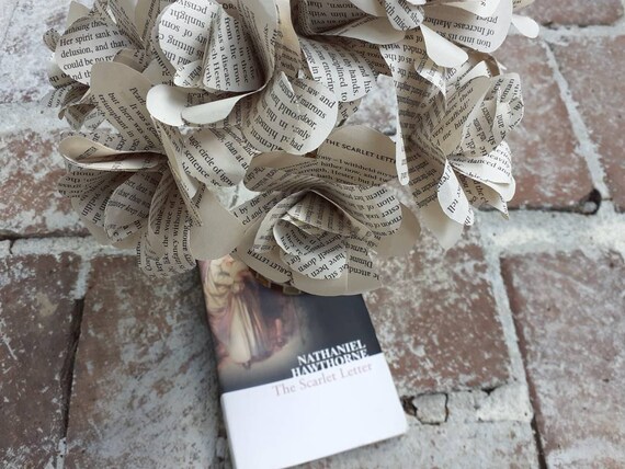 The Scarlet Letter Book Page Flowers 1st Anniversary Gift Etsy