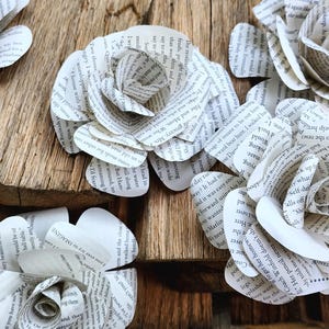 12 fiori senza gambo per pagine di libri, tema per feste o matrimoni a tema libro di fiabe, decorazioni letterarie, centrotavola fai da te per matrimoni, addio al nubilato e baby shower.