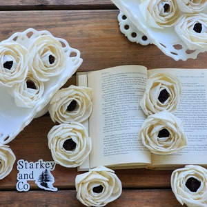 Thistle Center Beach Rose Wood Flowers (Set of 12), DIY Flowers for Centerpieces, Eco Friendly, Sola Wood Flowers, DIY Beach Wedding Decor