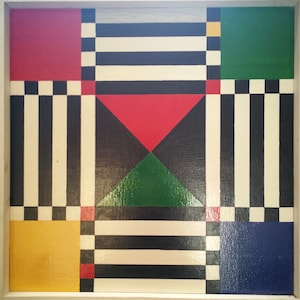 Handmade hand painted Contemporary monocrome Ludo Board