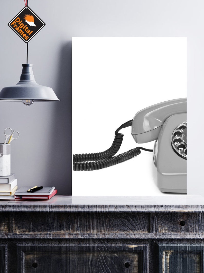 Retro Telephone Printable Old Phone Wall Art Digital Etsy