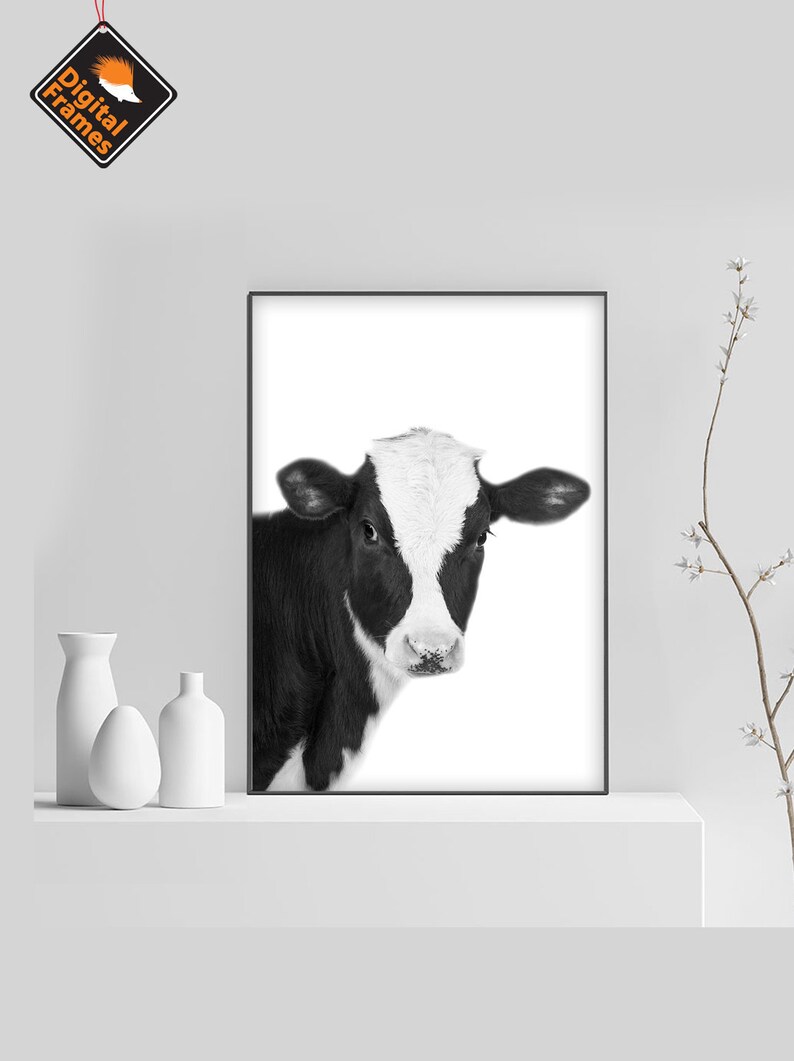 Cow Printable Wall Art, 10 Formats, Farm Animals, Cow Photo, Farmhouse