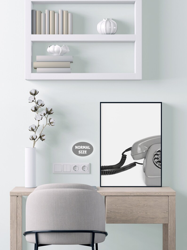 Retro Telephone Printable Old Phone Wall Art Digital Etsy