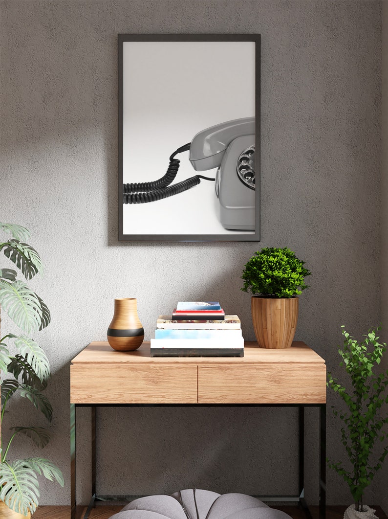 Retro Telephone Printable Old Phone Wall Art Digital Etsy