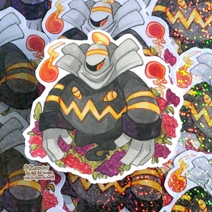 Dusknoir - Holographic  3 x 3in Sticker - Hand cut Watercolor style sticker - Water Resistant