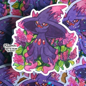 Mismagius - Holographic 3 x 3in Sticker - Hand cut Watercolor style sticker - Water Resistant