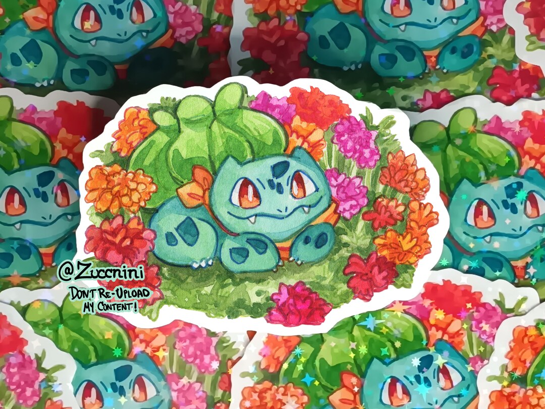 PMD Bulbasaur Holographic 2.5 X 3.2in Sticker - Watercolor Style ...