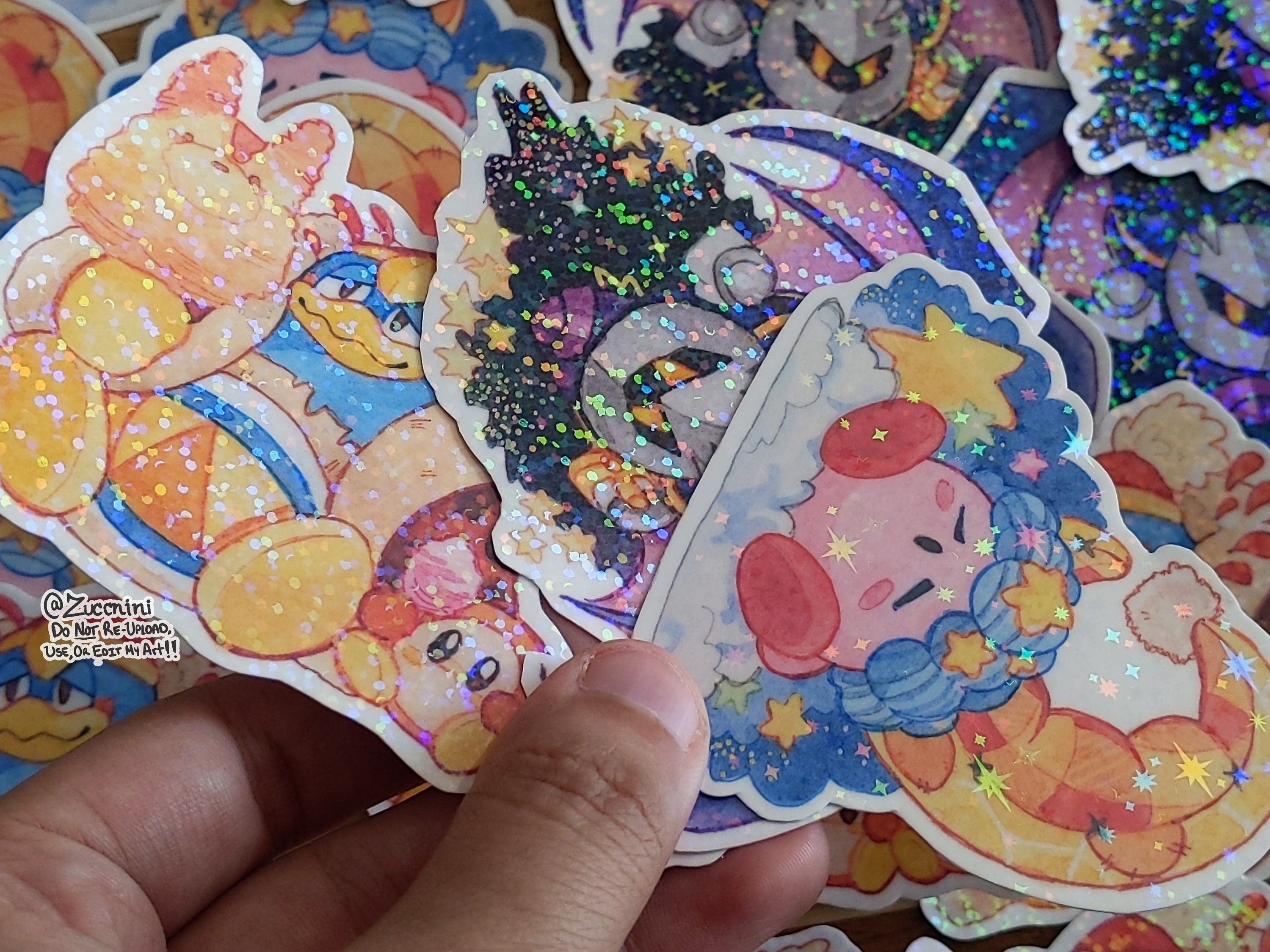 Meta Knight Sticker 3 Sticker Set - Meta Knight, King Dedede, and Kirby Sleep - Holographic ...