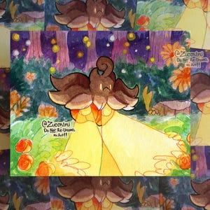 6 x 5 in Pumpkaboo Print -  Art Print - Original artwork - Watercolor print - Halloween themed artwork
