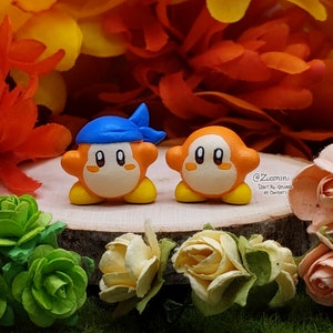 Kirby - Waddle dee Or Bandana Waddle Dee - Choose ONE - 1 inch Hand made OOAK Polymer Clay Figure - Sculpture Video game character