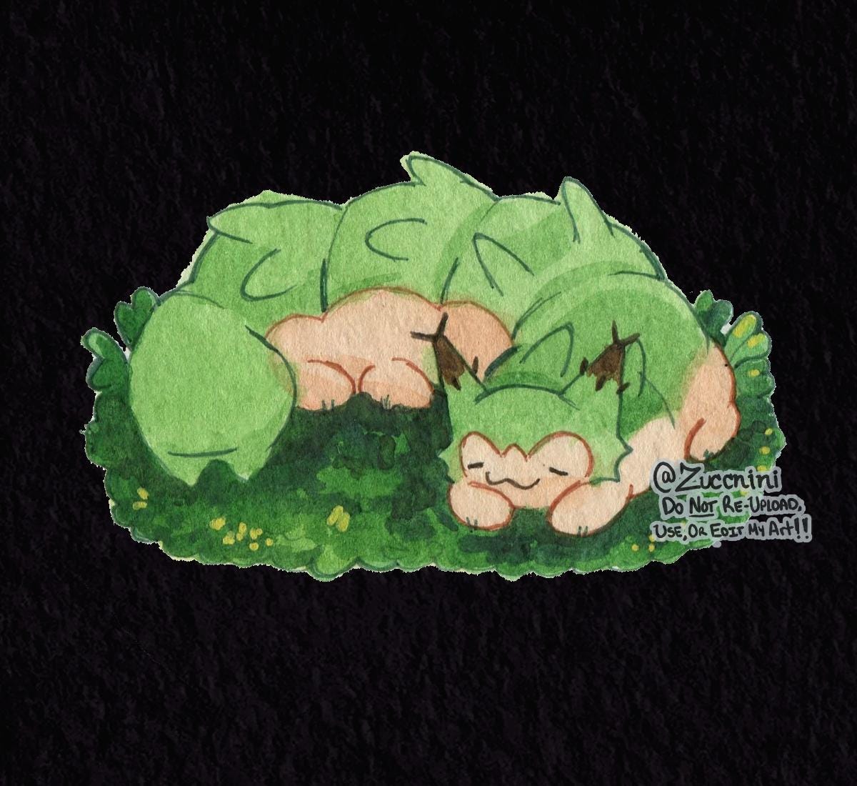 Goobi Sticker Goobi the Japanese Emperor Caterpillar Sleeping on Moss - Holographic 1 ...