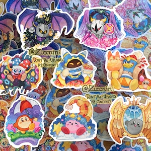 Mix and Match Sticker set - Kirby - Meta Knight - King dedede - Magolor - Galacta Knight - Marx - Waddle dee - Handcut Holographic stickers.