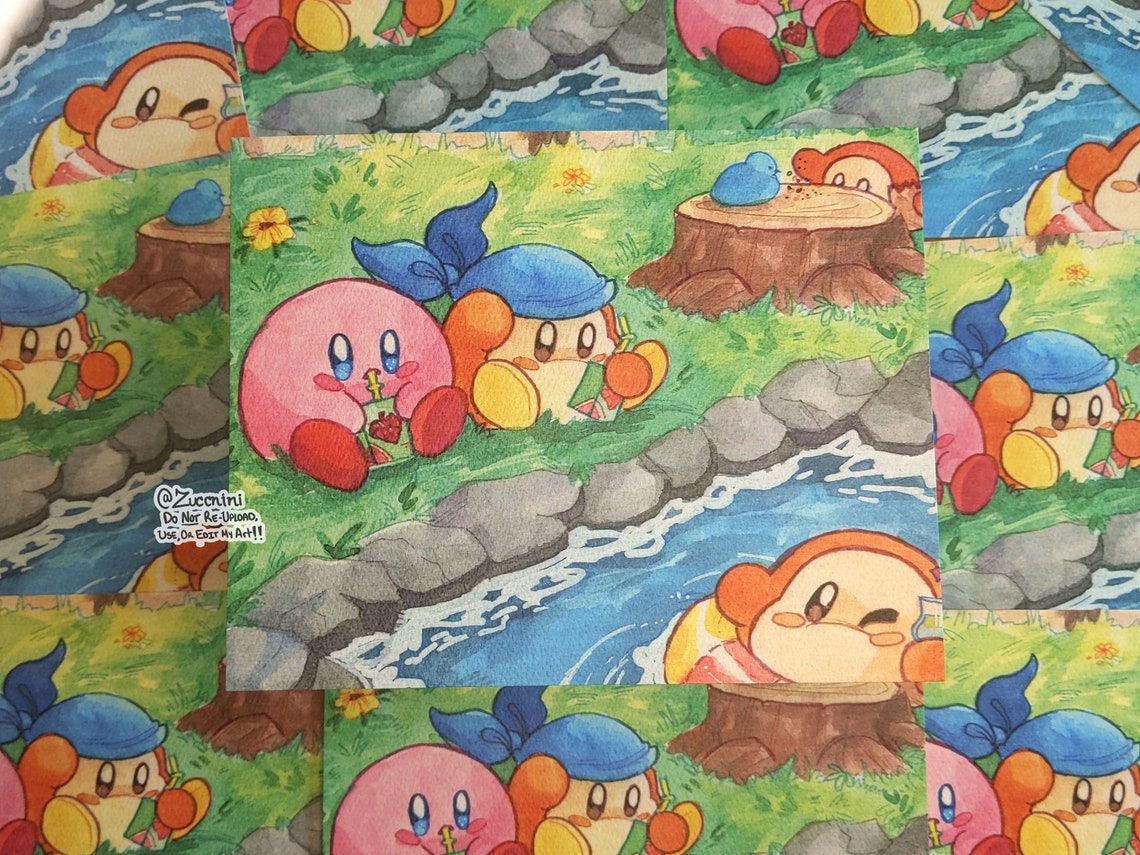 6 X 5 in Kirby and Bandana Waddle Dee Print Art Print Etsy