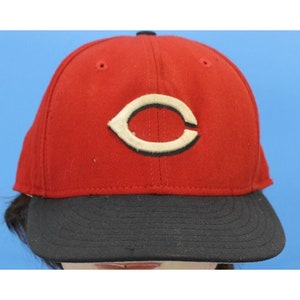 Cincinnati Reds Vintage New Era 59fifty 7 5/8 Fitted Hat Red/Black USA 100% wool
