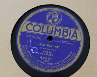 Al Jolson I Gave Her That /Whitehouse 78rpm Columbia Shellac 10" A2835