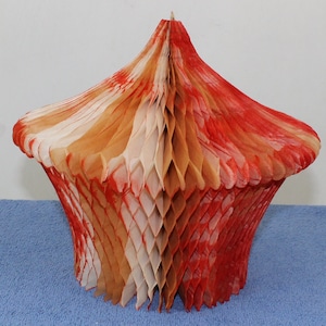 Vintage Honeycomb Paper Decoration Never Used Red White Yellow