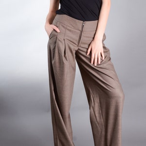 Palazzo Pants, Wide Leg Pants, Loose Pants, High Waisted Pants, Plus Size Clothing image 1