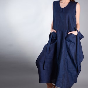 Blue Dress, Plus Size Linen, Linen Clothing, Summer Dress, Maxi Dress, Boho Dress, Plus Size Clothing