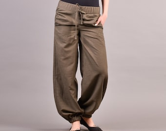 Harem Pants, Linen Pants, Trousers, Plus Size Linen, Linen Harem Pants, Women Linen Trousers, Plus Size Clothing, Women Pants