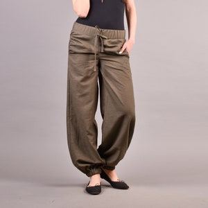 Harem Pants, Linen Pants, Trousers, Plus Size Linen, Linen Harem Pants, Women Linen Trousers, Plus Size Clothing, Women Pants image 1