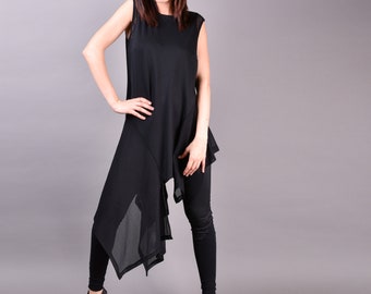 Túnica negra, Túnica oversize, Túnica de tallas grandes, Túnica para mujer, Túnica asimétrica, Blusas tipo túnica, Túnica extravagante, Ropa de tallas grandes, Tallas grandes
