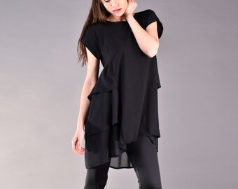 ladies black tunic top