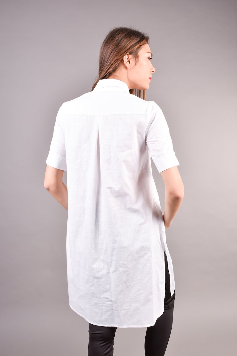 Oversized Tunic Plus Size Shirt White Tunic Maxi Tunic Top Summer Tunic Boho Tunic Loose Shirt Shirt Tunic Casual Tunic Linen Shirt