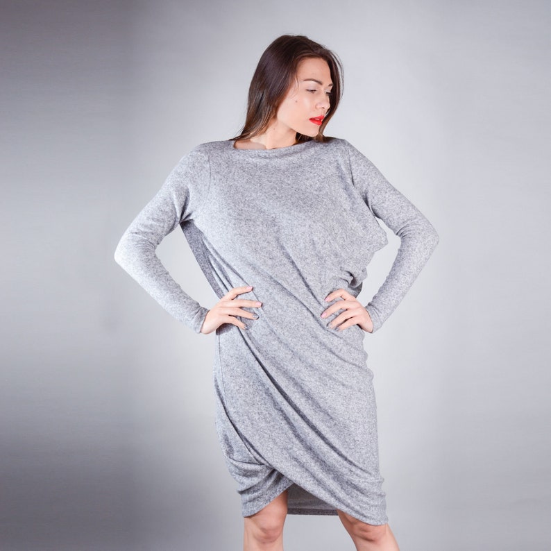 Plus Size Dress, Kaftan Dress, Long Sleeve Dress, Midi Dress, Asymmetrical Dress, Boho Dress, Plus Size Clothing, Loose Dress image 1