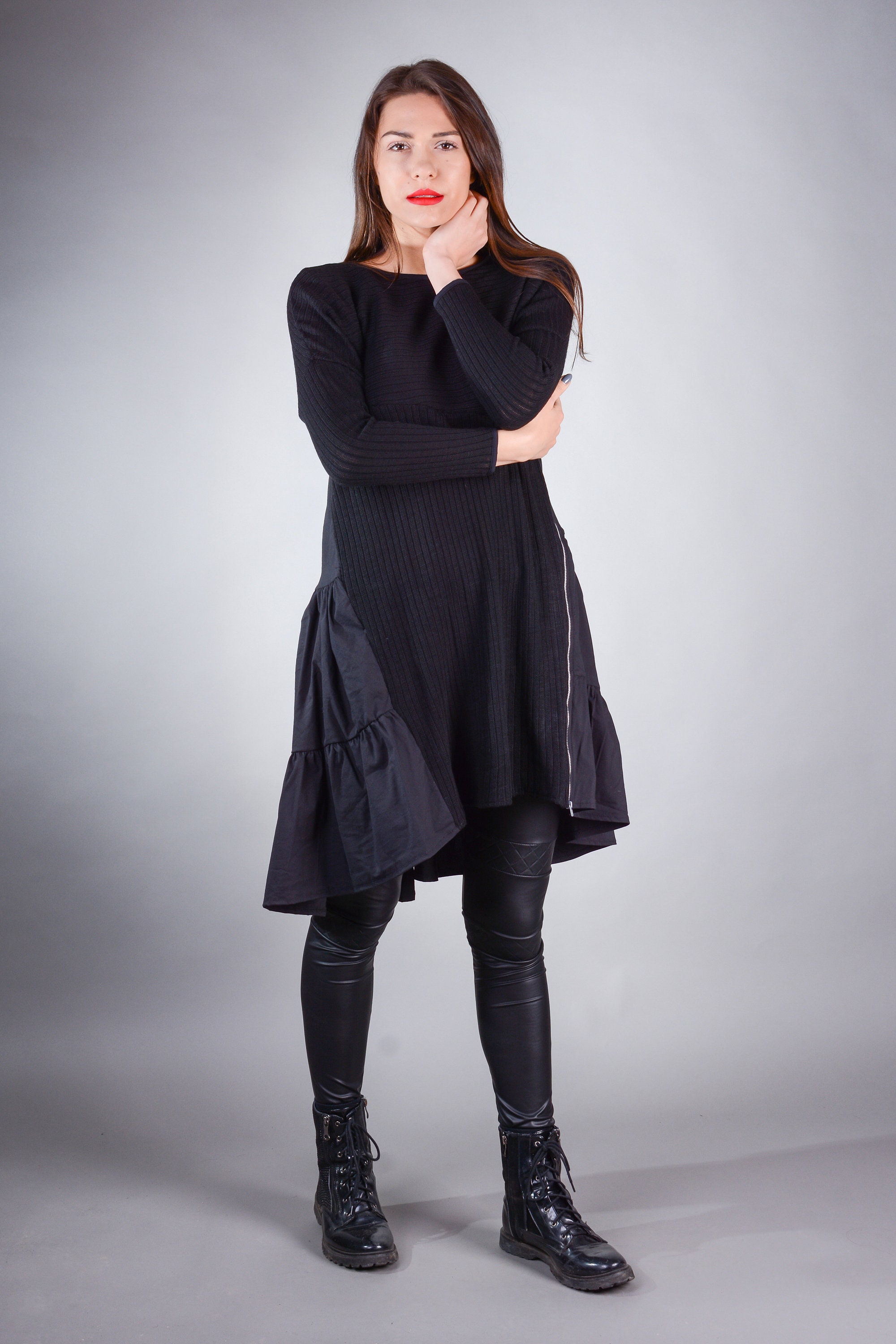 Knitting Tunic Plus Size Tunic Tunic Dress Black Tunic - Etsy