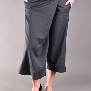 Wide Leg Trousers, Gray Trousers, Womens Trousers, Loose Trousers, Women's Pants, Loose Pants, Plus Size Pants, Maxi Pants image 5