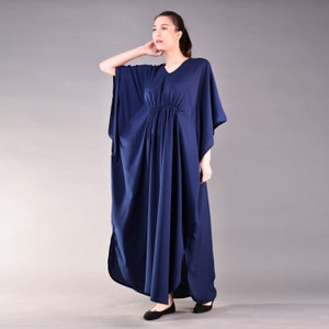 Blue Kaftan Dress, Plus Size Dress, Loose Dress, Maxi Dress, Caftan Maxi Dress, Dark Blue Kaftan, Elegant Caftan, Blue Maxi Dress